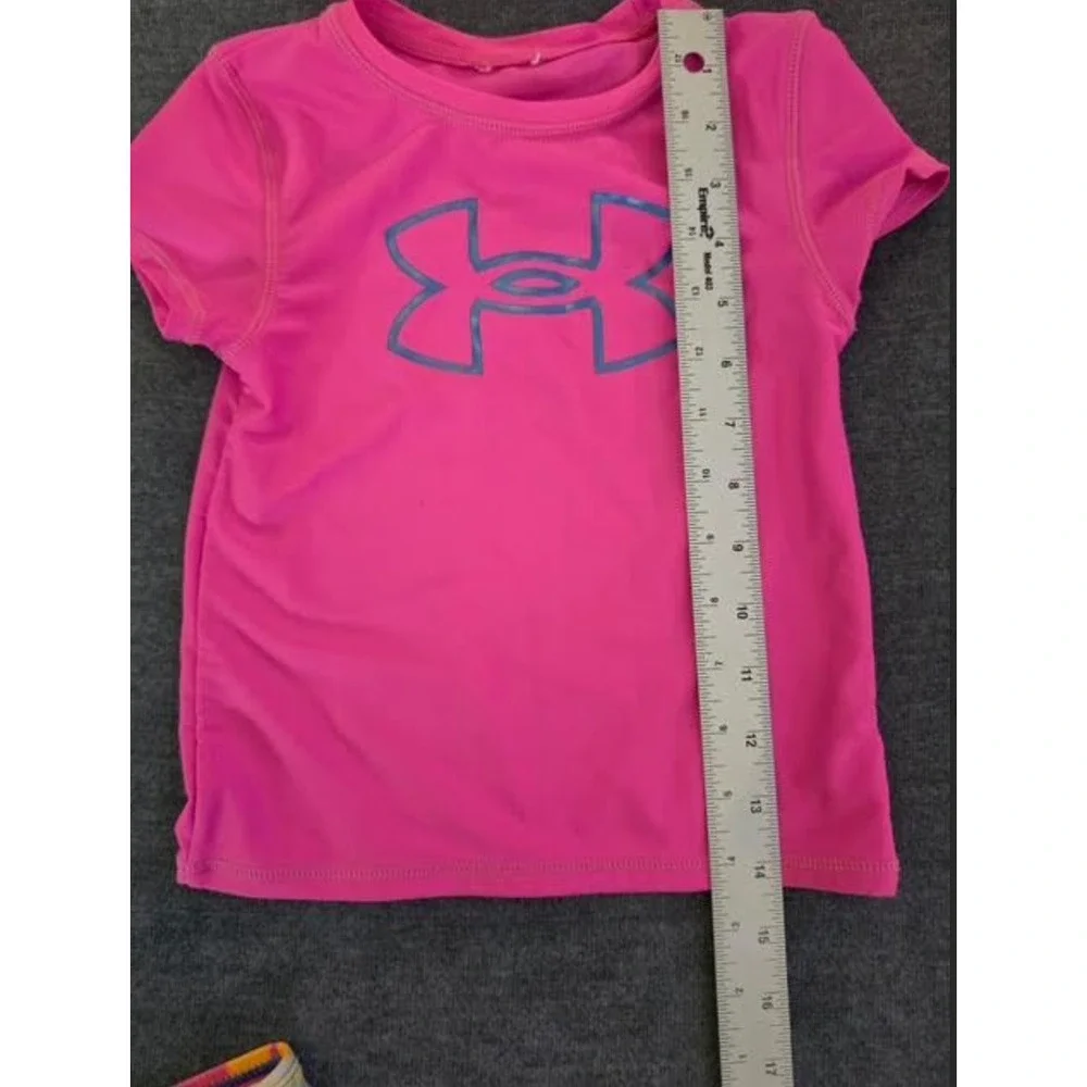 Under Armour Girls Pink Rash Guard Tie Dye Bikini Swimsuit Set Size 5